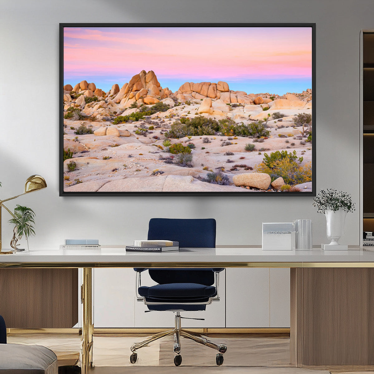Vibrant Sunset Sky Wall Art Canvas Print – Framed Joshua