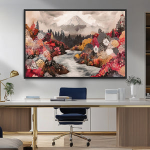 Mountain Wall Art Canvas Print – Framed Autumn Forest