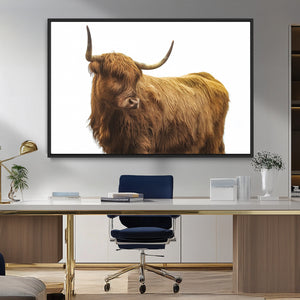 Highland Cow Wall Art Canvas Print – Framed Farmhouse Rustic