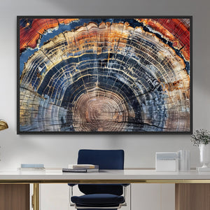 Tree Rings Wall Art Canvas Print – Framed Wood Art Picture