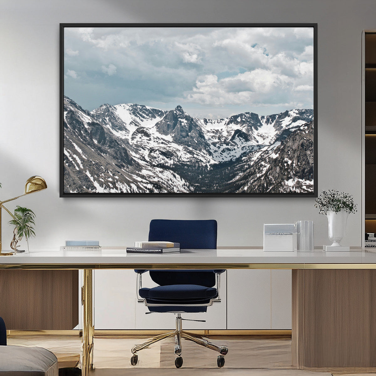 Snowy Peaks Wall Art Canvas Print – Alpine Wilderness