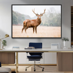 Vintage Wildlife Wall Art Canvas Print – Misty Landscape