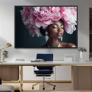 Black Beauty Petal Crown Wall Art Canvas Print – Floral