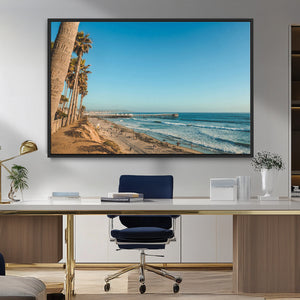 Scenic Beach Wall Art Canvas Print – Tall Palm Trees, Sandy