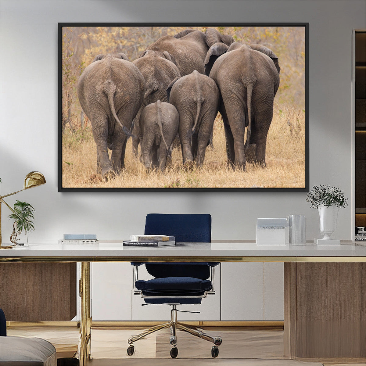Wild Elephant Wall Art Canvas Print