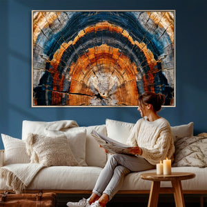 Abstract Wood Grain Canvas Print, Tree Ring Pattern Wall