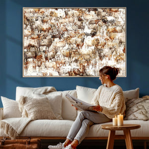 Farmhouse Bighorn Sheep Wall Art Canvas Print - Abstract