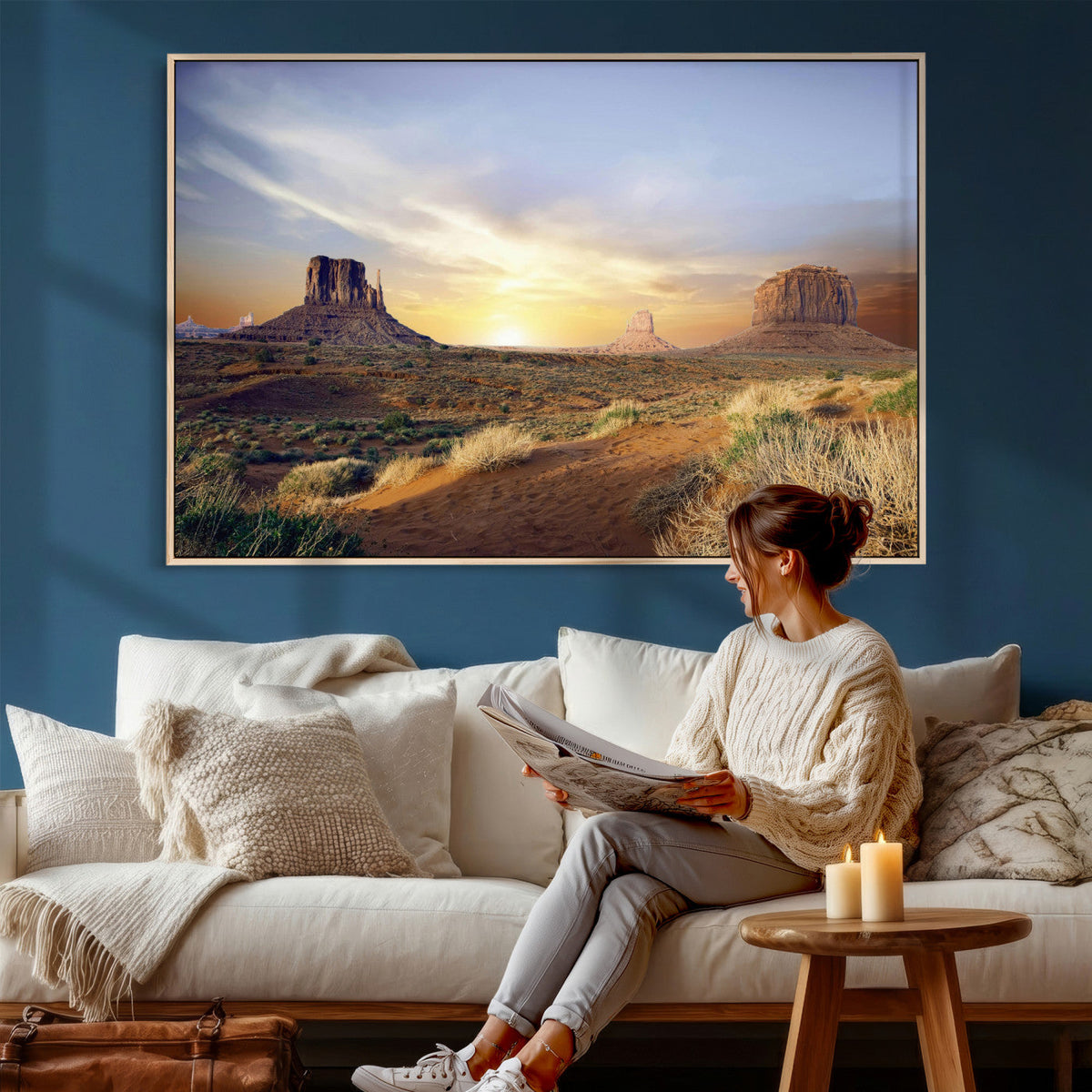 Monument Valley Desert Wall Art Canvas Print, Southwest