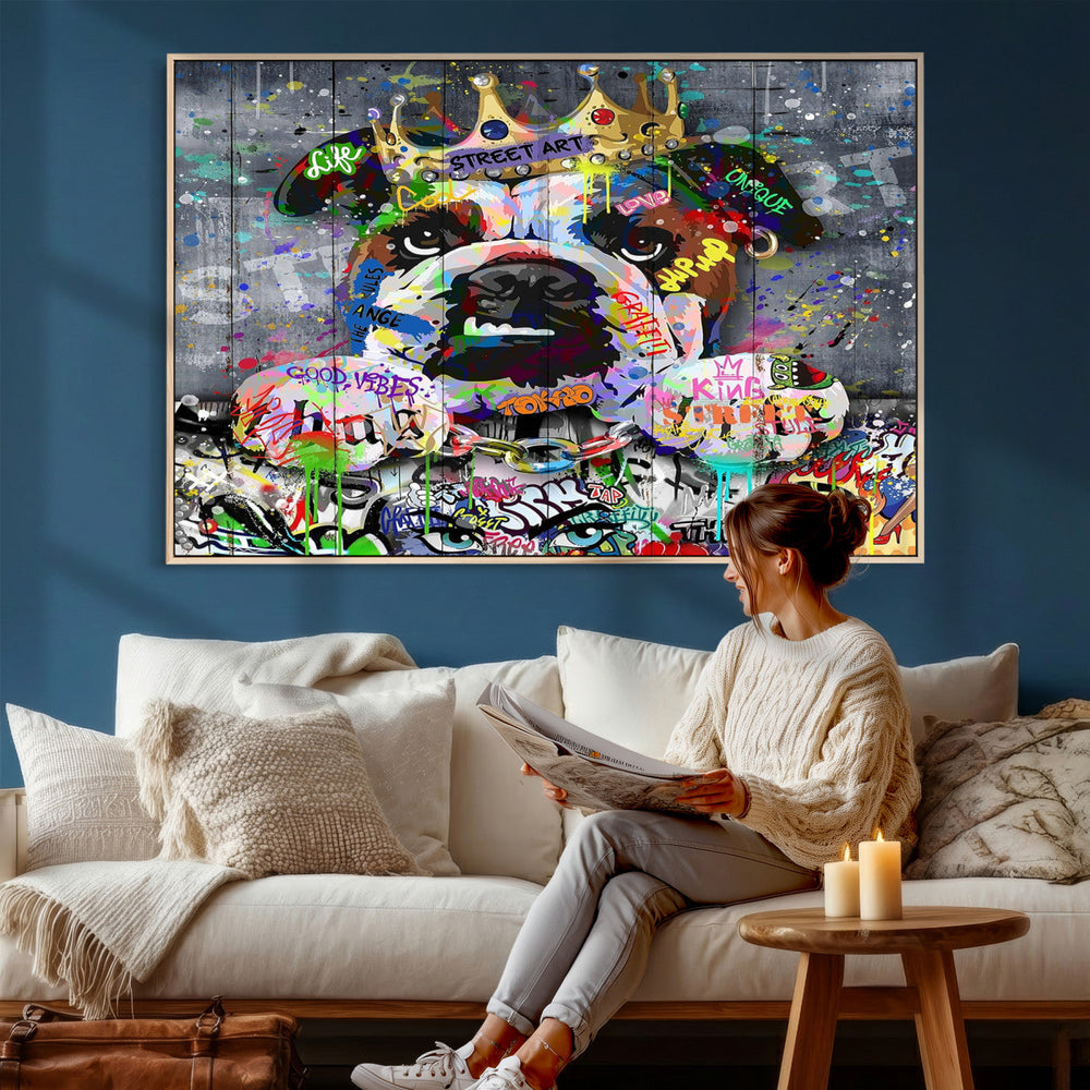 Graffiti Dog Wall Art Decor for Teen Bedroom - Abstract