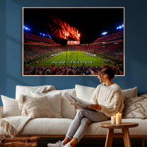 Auburn Stadium Wall Art Canvas Print, College Football Night