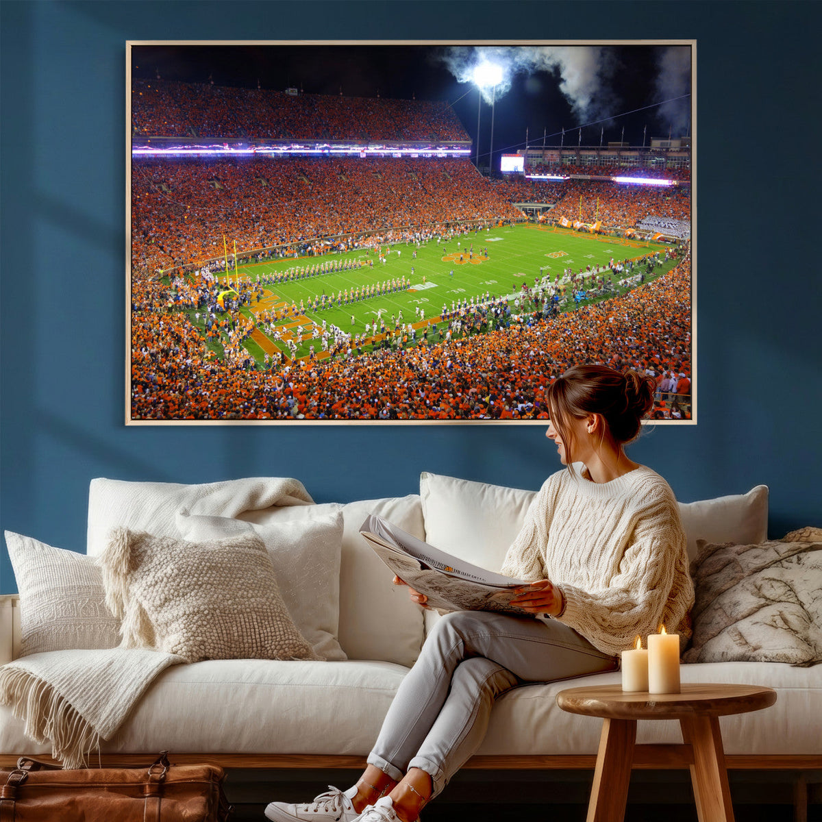Clemson Football Stadium Wall Art Canvas Print, College