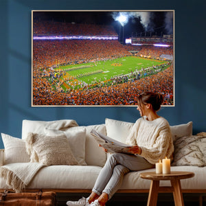 Clemson Football Stadium Wall Art Canvas Print, College