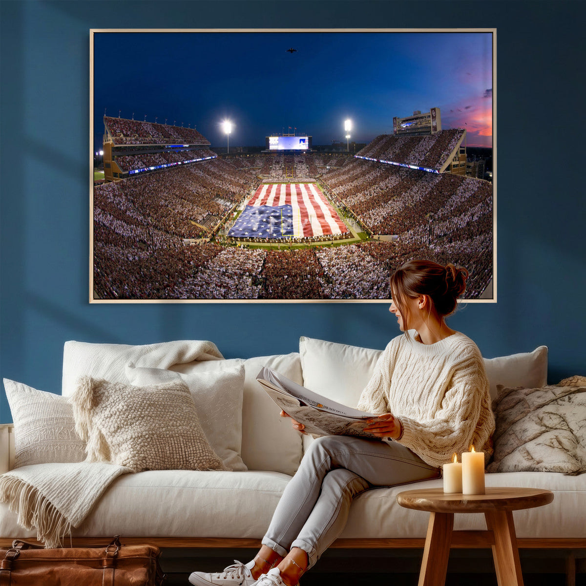 Oklahoma Sooners Memorial Stadium Wall Art Canvas Print,