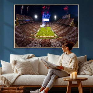 Oklahoma Memorial Stadium Wall Art Canvas Print – Oklahoma