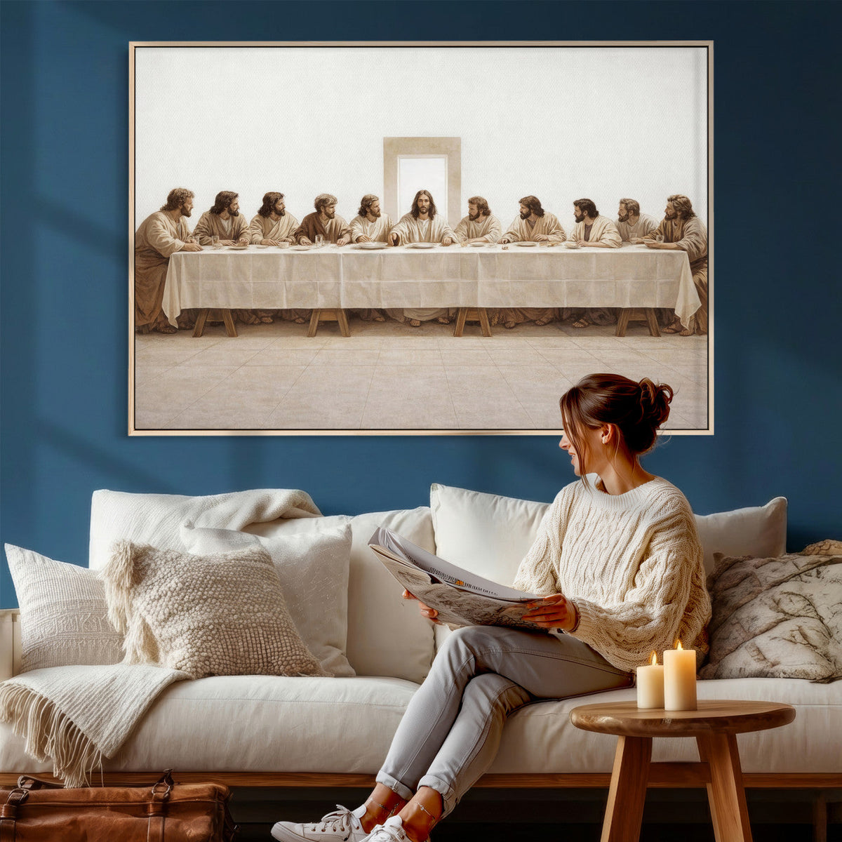 The Last Supper Wall Art Canvas Print, Jesus Christ Biblical
