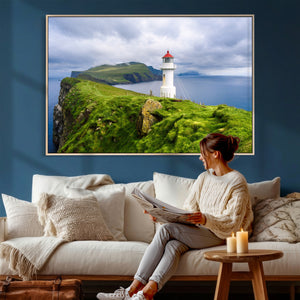 Cliffside Lighthouse Wall Art Canvas Print – Coastal