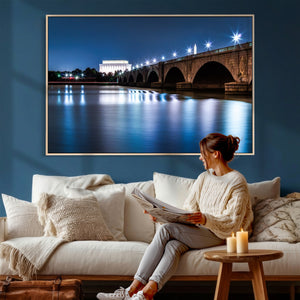 Washington DC Wall Art Canvas Print – Lincoln Memorial Night