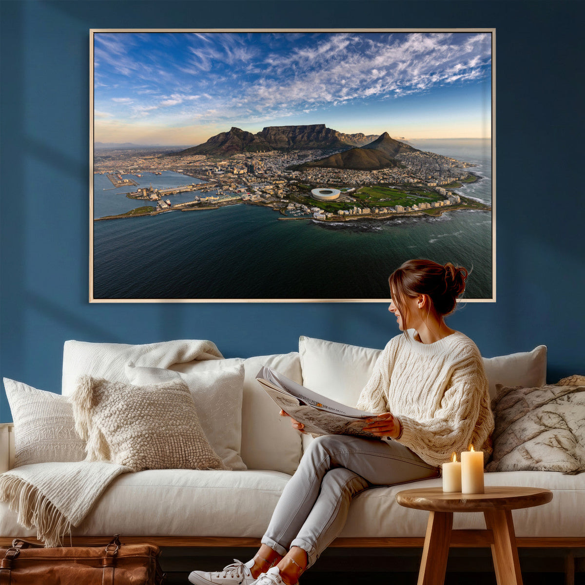 Cape Town Wall Art Canvas Print – Table Mountain Coastal