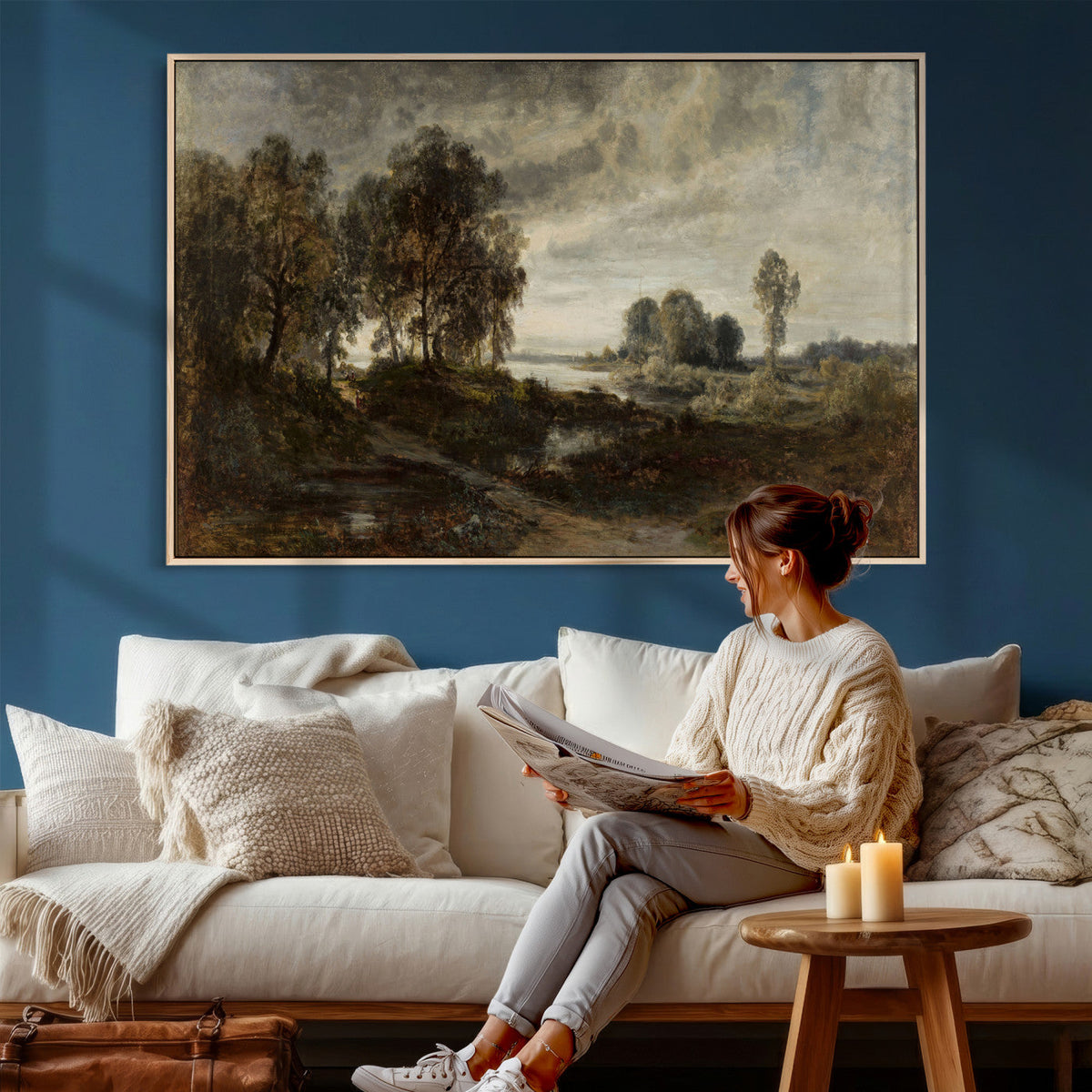 Adolf Dressler Landscape of the Oder River Wall Art Canvas