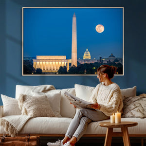 Washington DC Skyline Wall Art Canvas Print – Lincoln