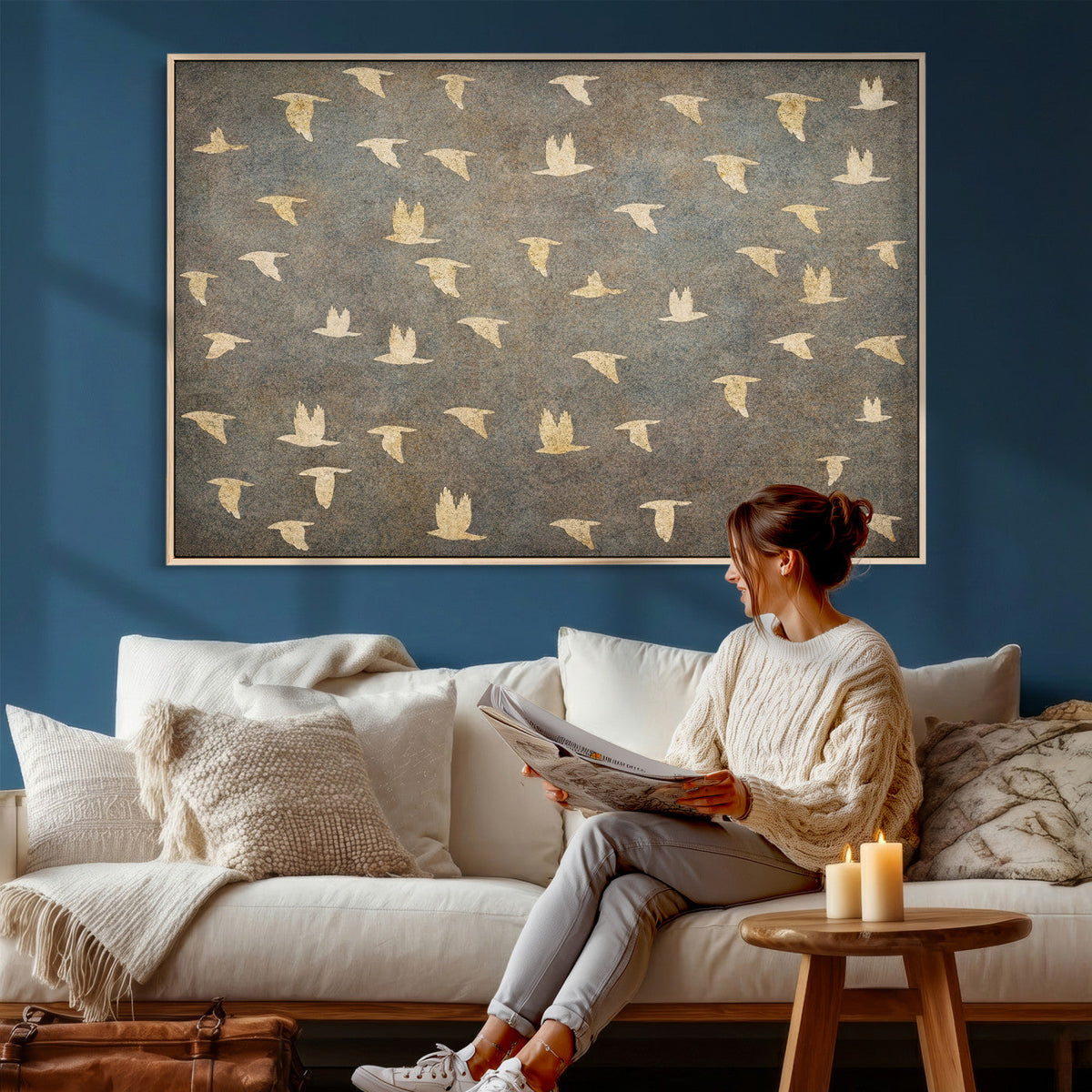 Abstract Birds Wall Art Canvas Print