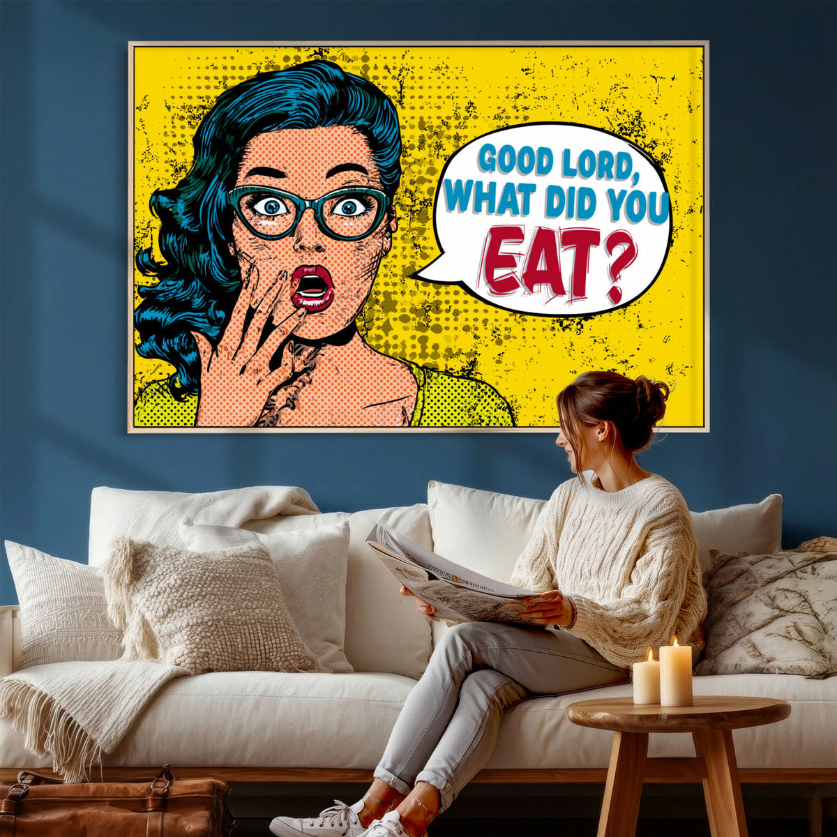 Pop Art Print Bathroom Sign Wall Art Canvas Print — Funny
