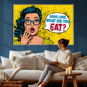 Pop Art Print Bathroom Sign Wall Art Canvas Print — Funny
