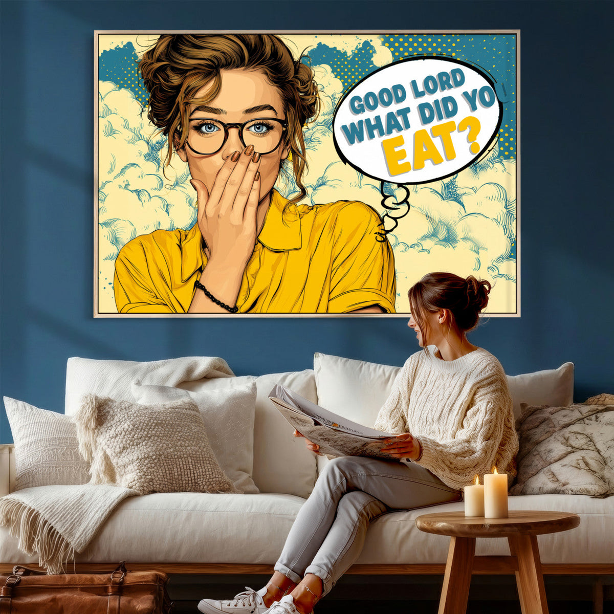 Pop Art Print Bathroom Sign Wall Art Canvas Print — Funny