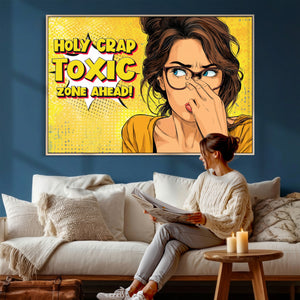 Pop Art Print Bathroom Sign Wall Art Canvas Print — Funny