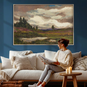 Gustav Macoun Heathland Canvas Print, Czech Landscape Oil
