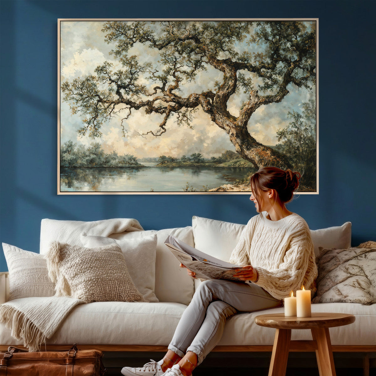 Old Oak Tree Canvas Wall Art, Turner Inspired Romantic