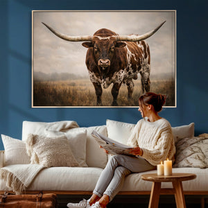 Texas Longhorn Canvas Wall Art Western Bull Desert Moody
