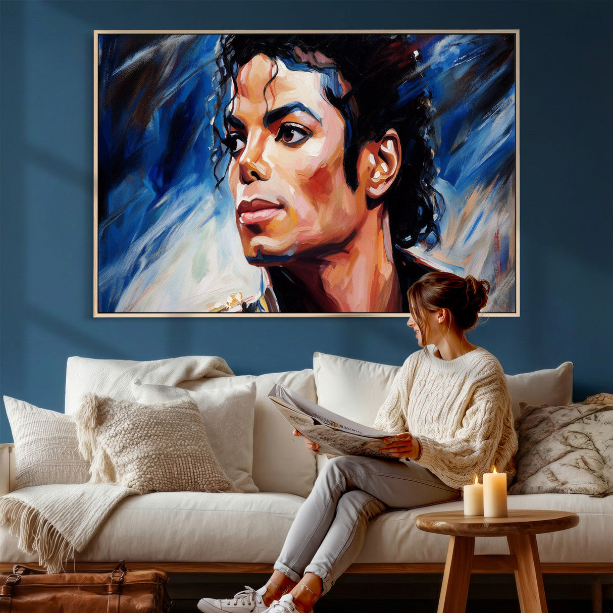 Abstract Michael Jackson Photo Wall Art Canvas Print