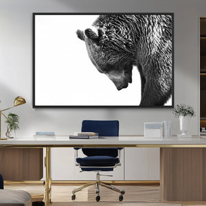 Black and White Grizzly 399 Bear Canvas Print Wall Art |