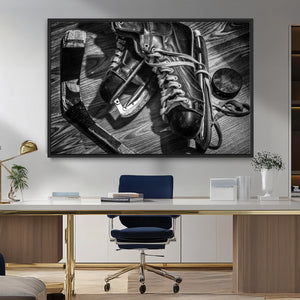 Old Pair of Mens Skates Wall Art Canvas, Men Skates Wall Art