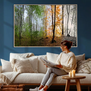 Four Seasons Wall Art Forest Canvas Print – Triptych