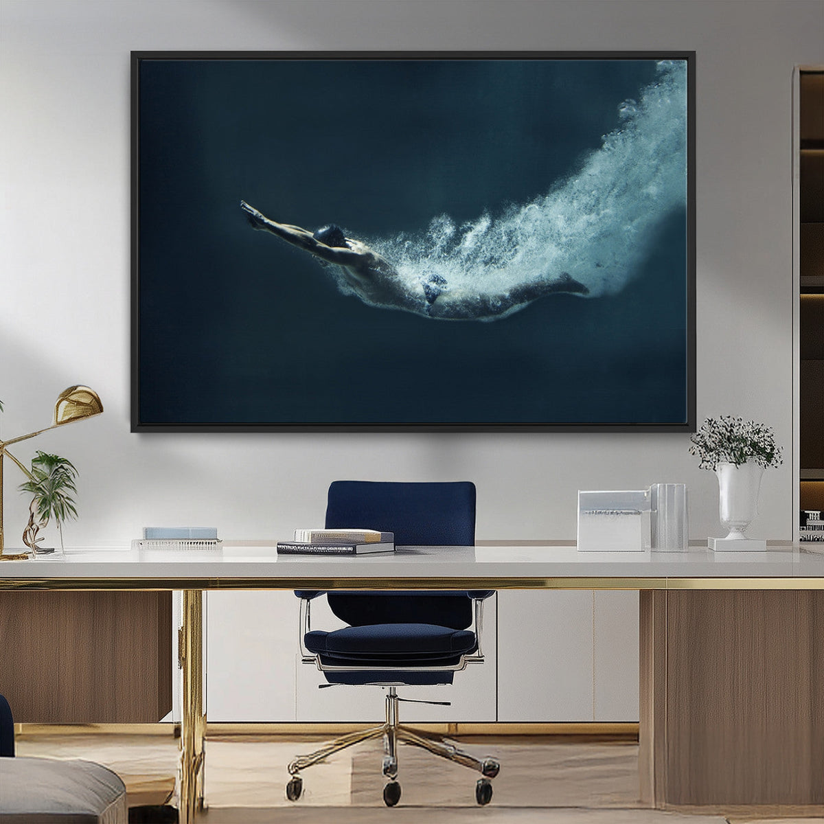 Swimmer Wall Art Canvas Print