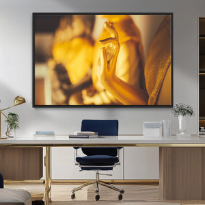Gold Buddha Statue Hands Wall Art Canvas Print