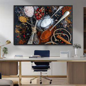 Spices and Seasonings Canvas Wall Art – Colorful Triptych