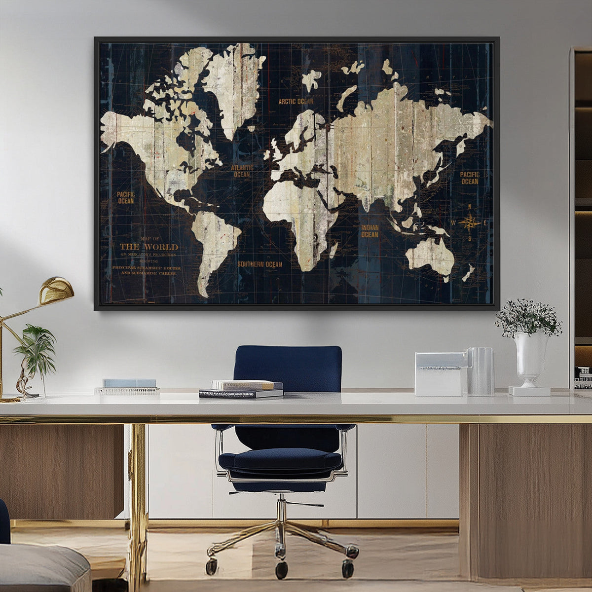 Antique Old World Map Wall Art Canvas Print