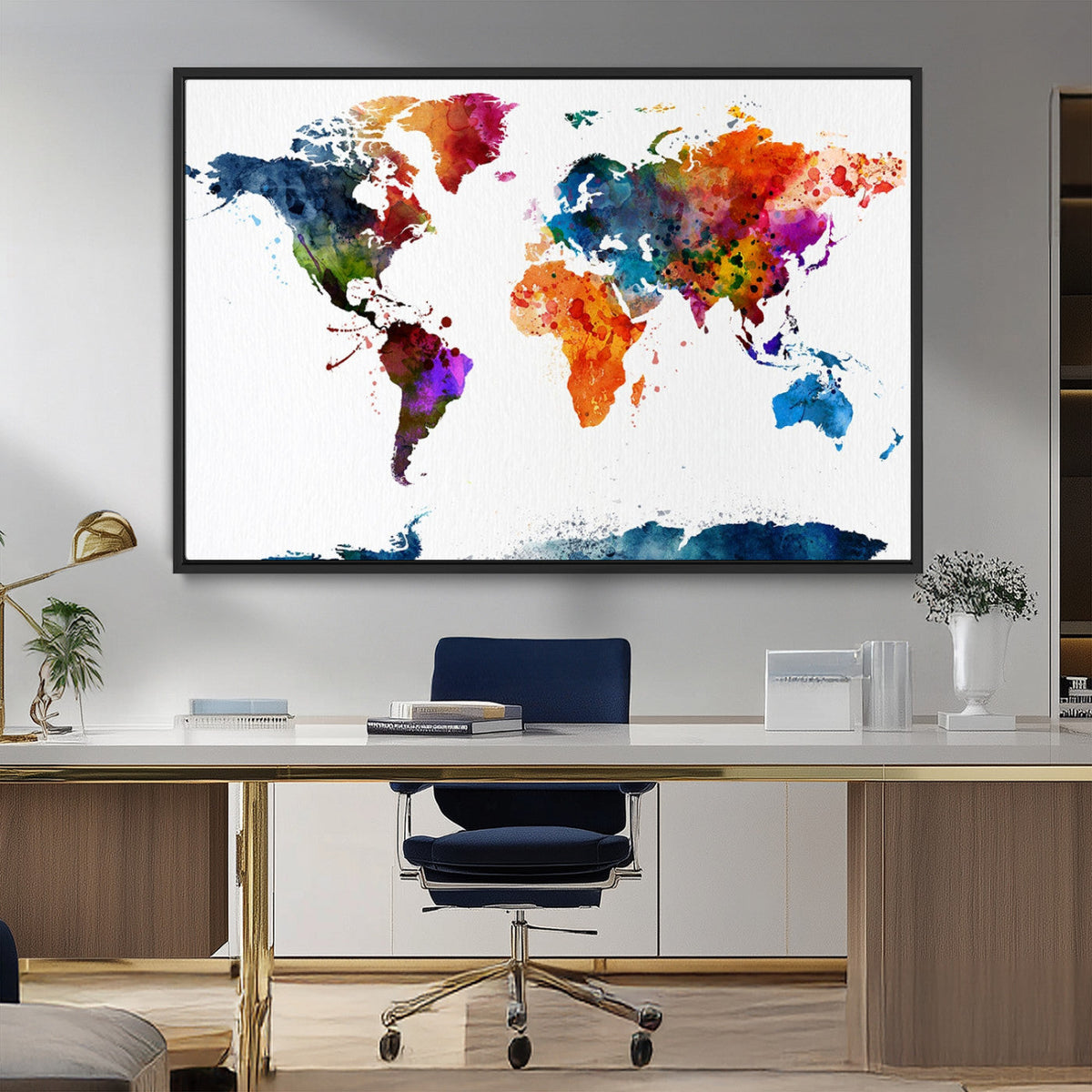 World Map Canvas Print – Detailed Map of the World Wall Art