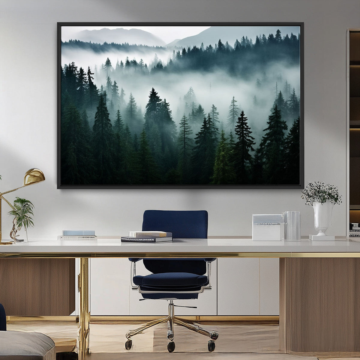 Captivating Misty Forest Wall Art Canvas, Premium Canvas