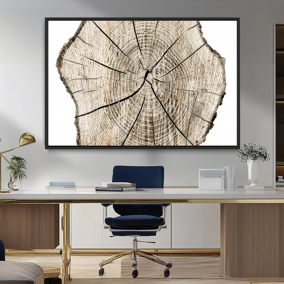 Abstract Wood Tree Ring Wall Art - Ready to Hang Minimalist