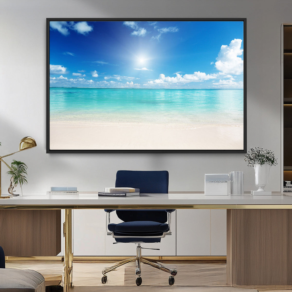 Blue Ocean Wall Art Canvas Print - Tranquil Ocean Paradise