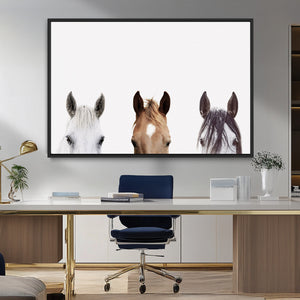 Horse Prints Set, Set of 3 Horse Wall Art, Horses Portraits,