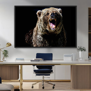Grizzly Bear Canvas Print | Wildlife Wall Art for Cabin