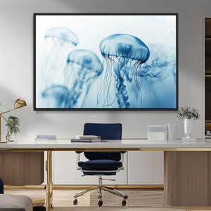 Blue Jellyfish Wall Art Canvas Print