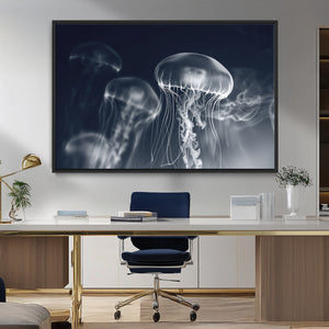Jellyfish Wall Art Canvas Print, Modern Abstract Jellyfish