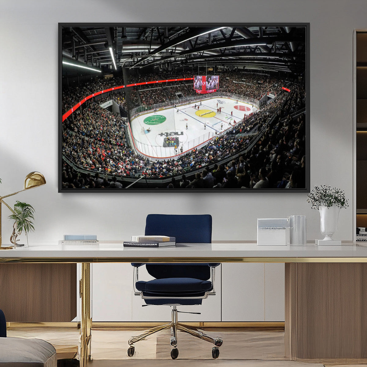 Vaudoise Lausanne Ice Hockey Arena Stadium Wall Art Canvas,
