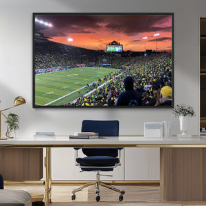 Eugene Autzen Stadium Canvas Wall Art Print – Sunset Over